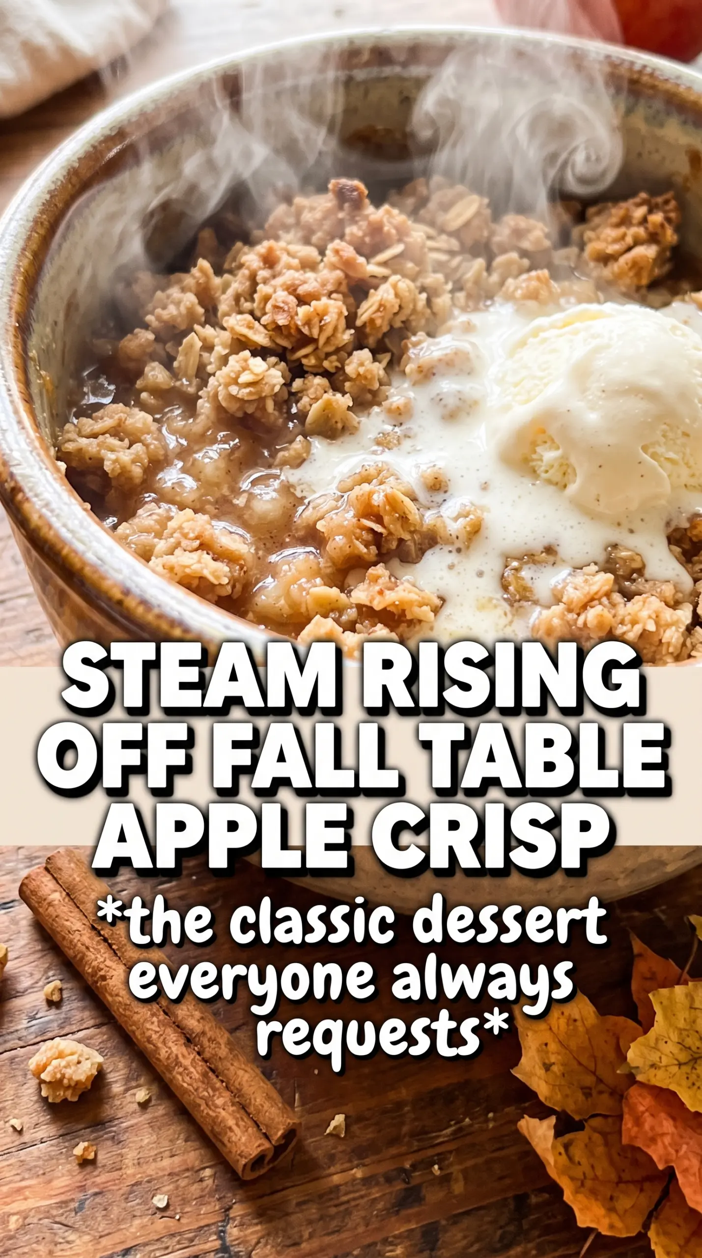 Apple Crisp golden oat crumble bubbling cinnamon