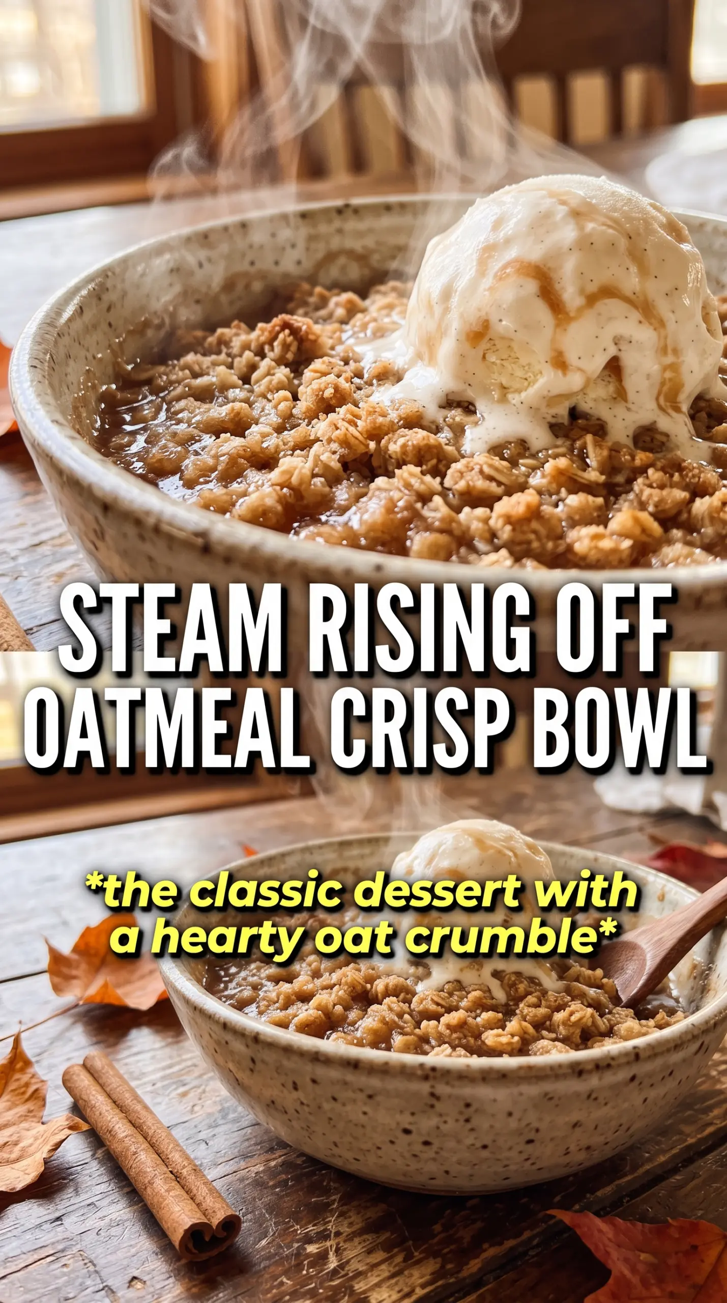 Apple Crisp With Oatmeal bubbling crumble