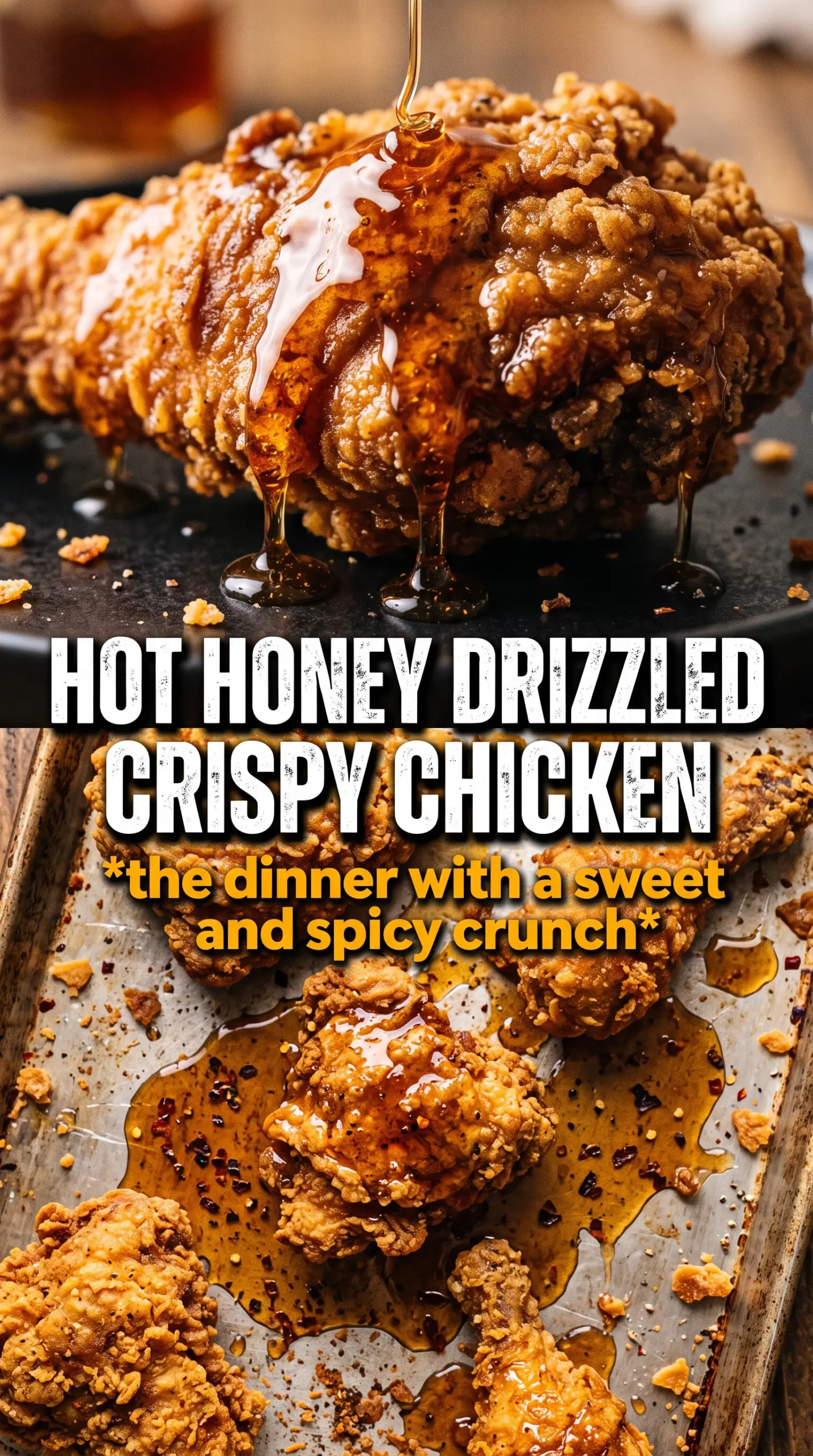 Baked Crunchy Hot Honey Chicken crispy sweet-spicy