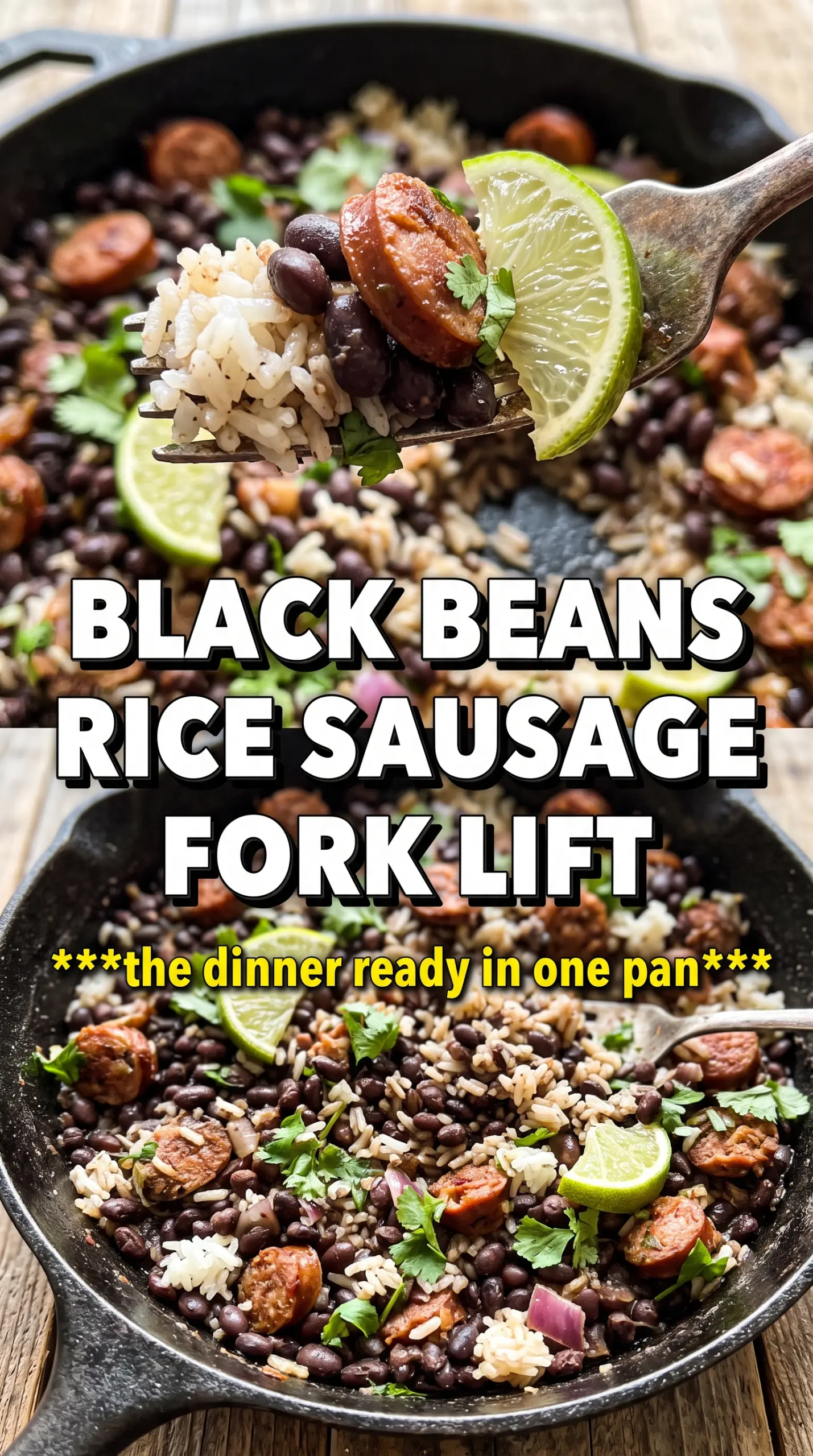 Black Beans and Rice with Sausage smoky hearty