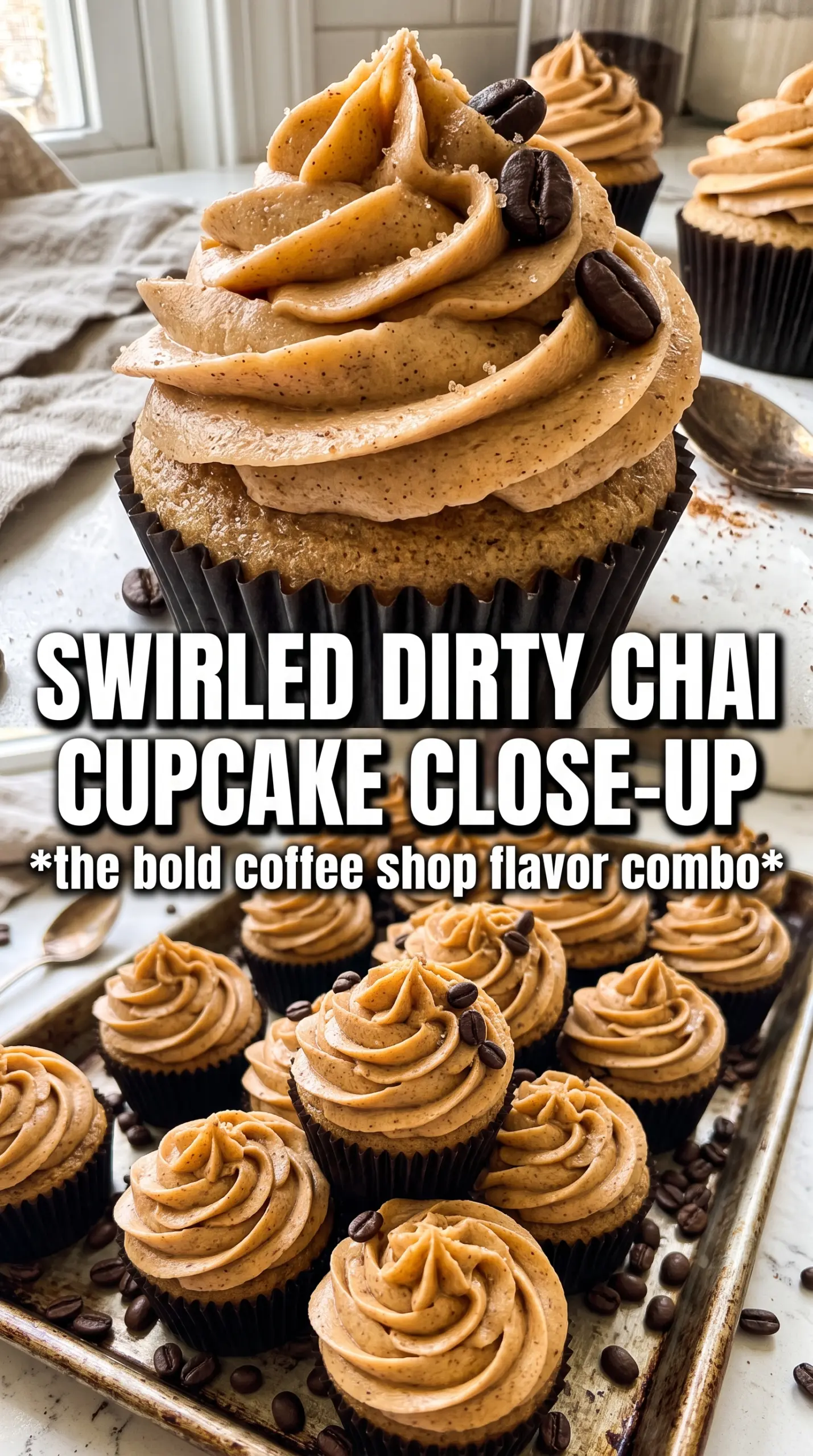 Brown Butter Dirty Chai Cupcakes espresso chai