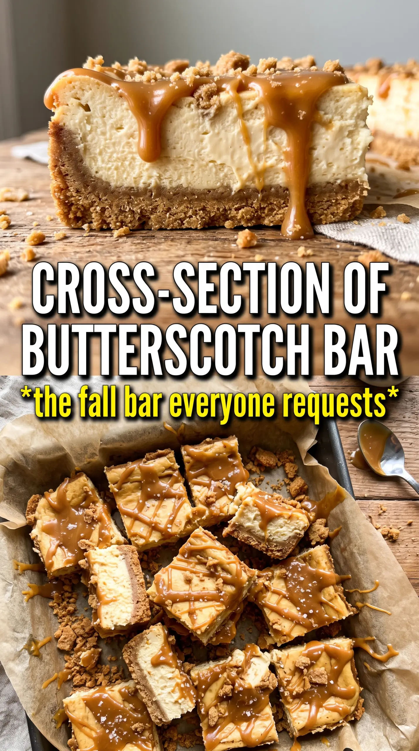 Butterscotch Graham Cracker Cheesecake Bars creamy graham crust