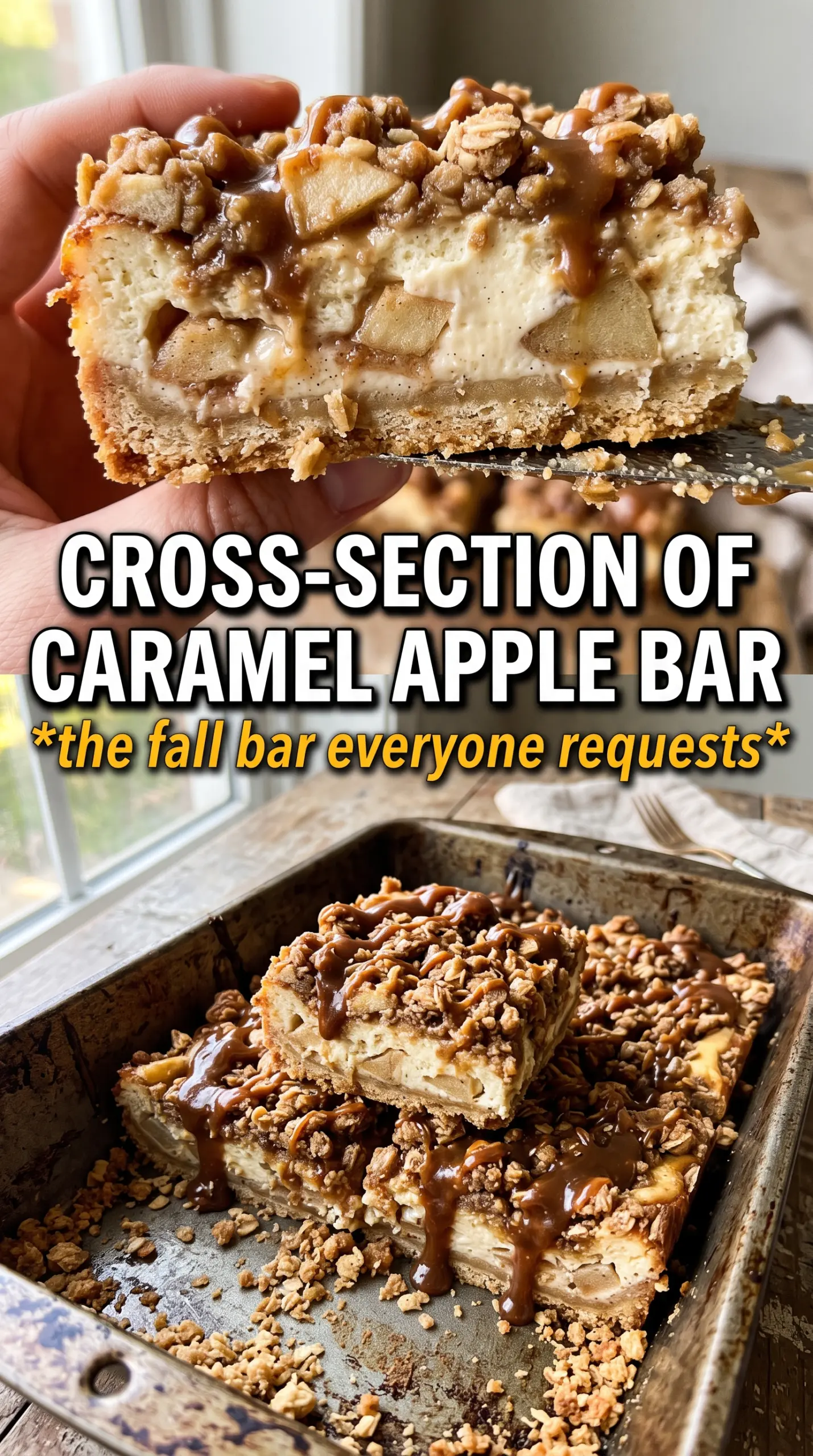 Caramel Apple Cheesecake Bars creamy apples streusel