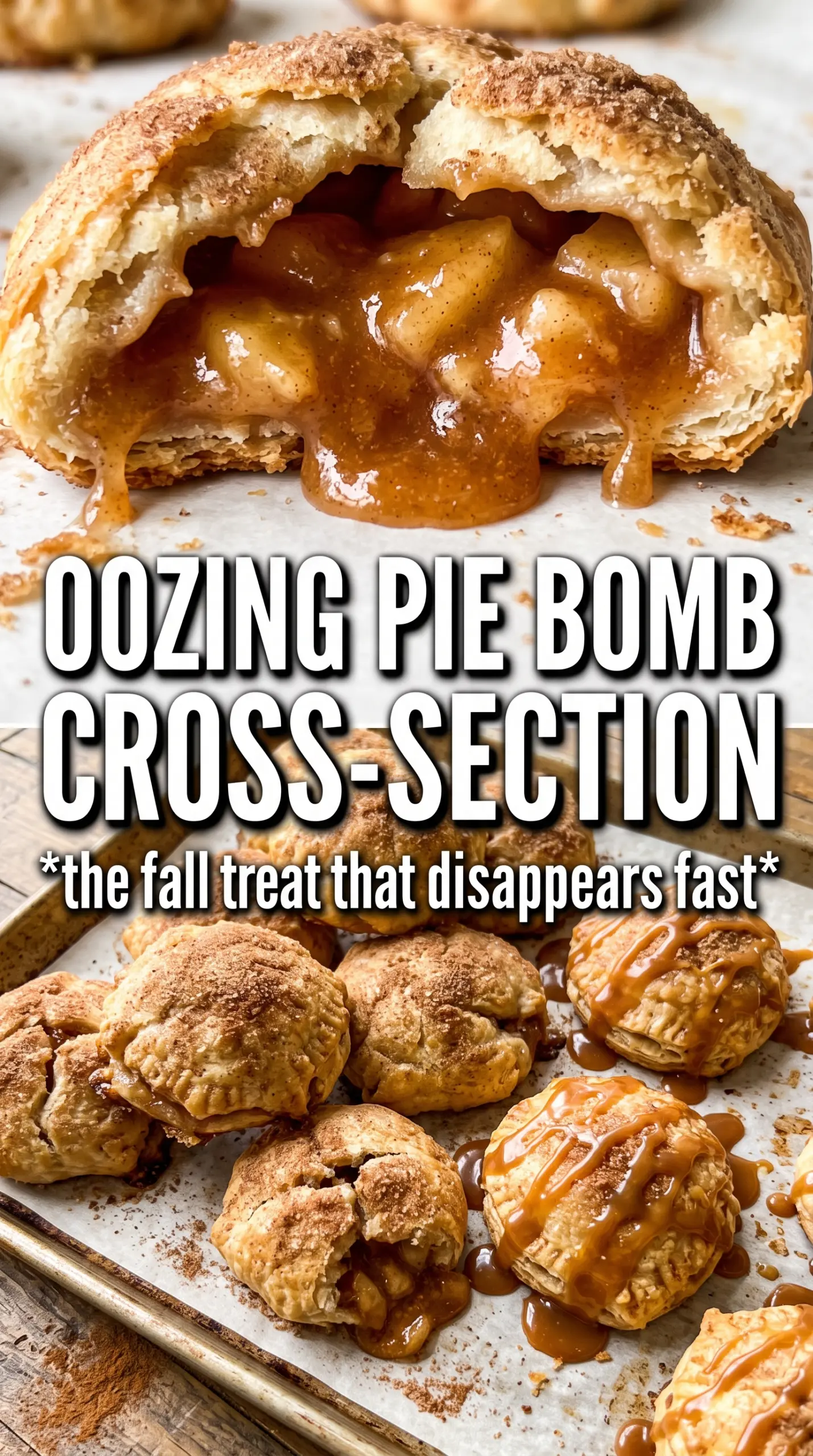 Caramel Apple Pie Bombs gooey cinnamon-sugar
