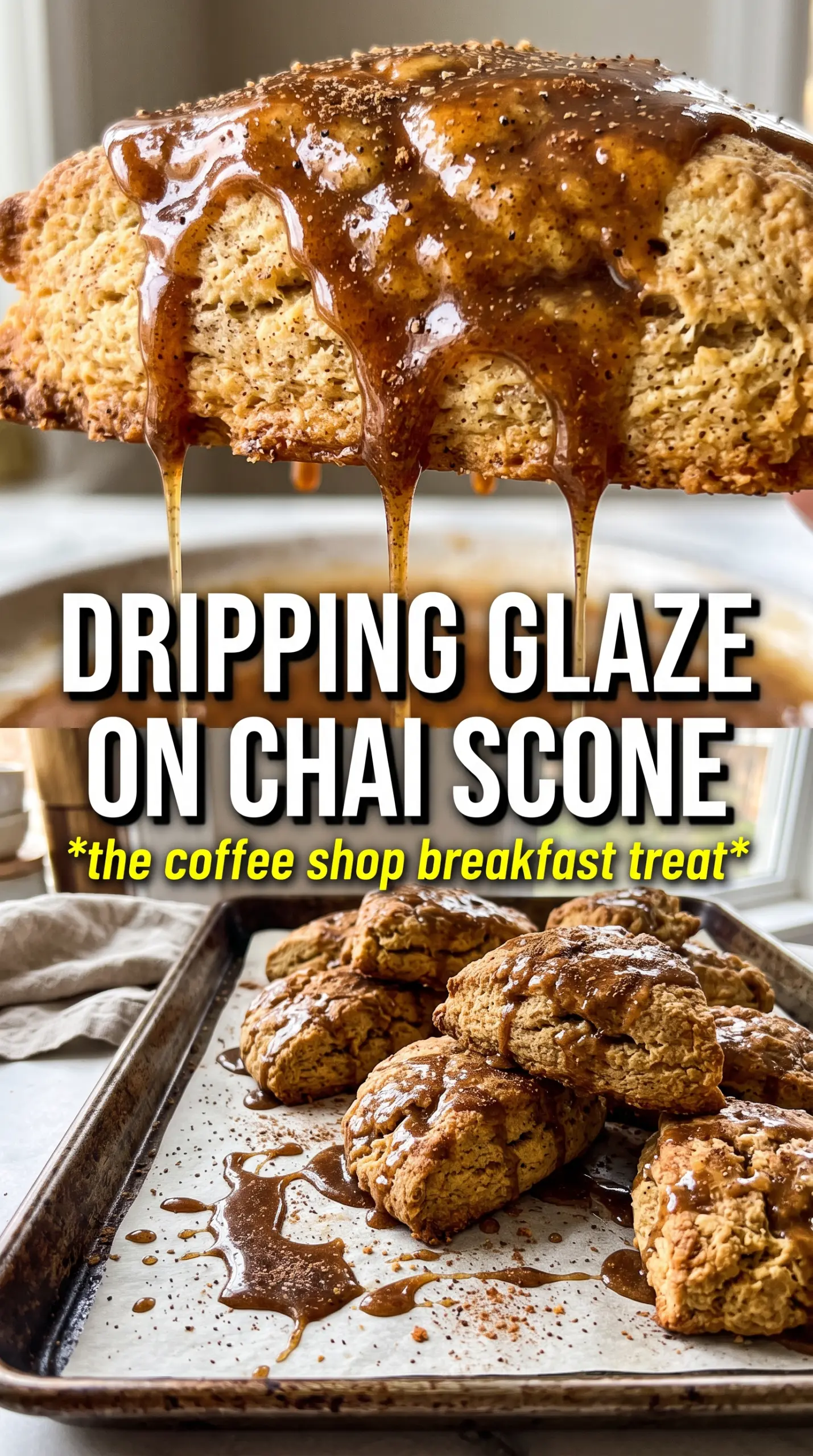 Chai scones with maple chai glaze warm spiced