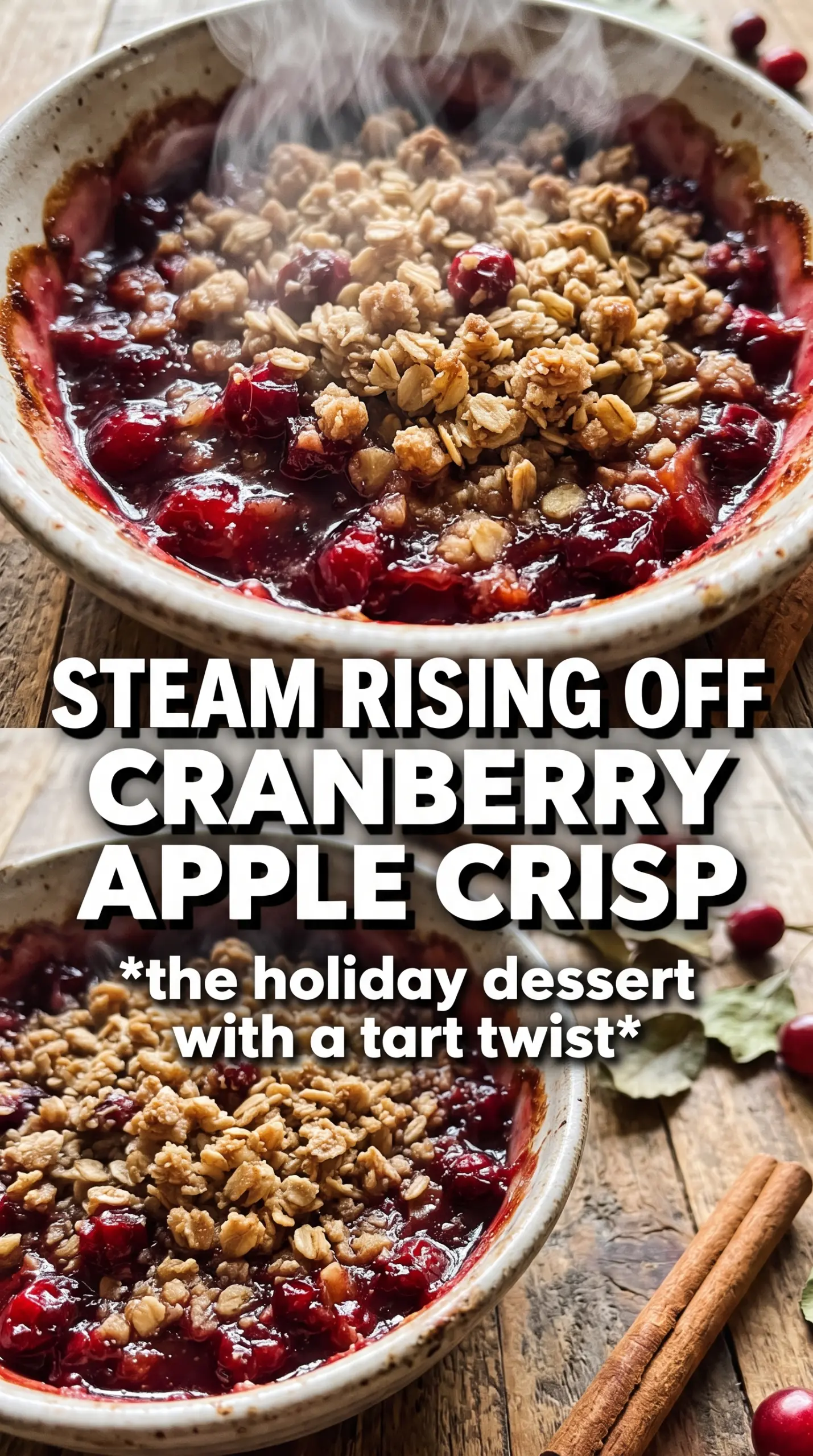 Cranberry Apple Crisp golden oat crumble