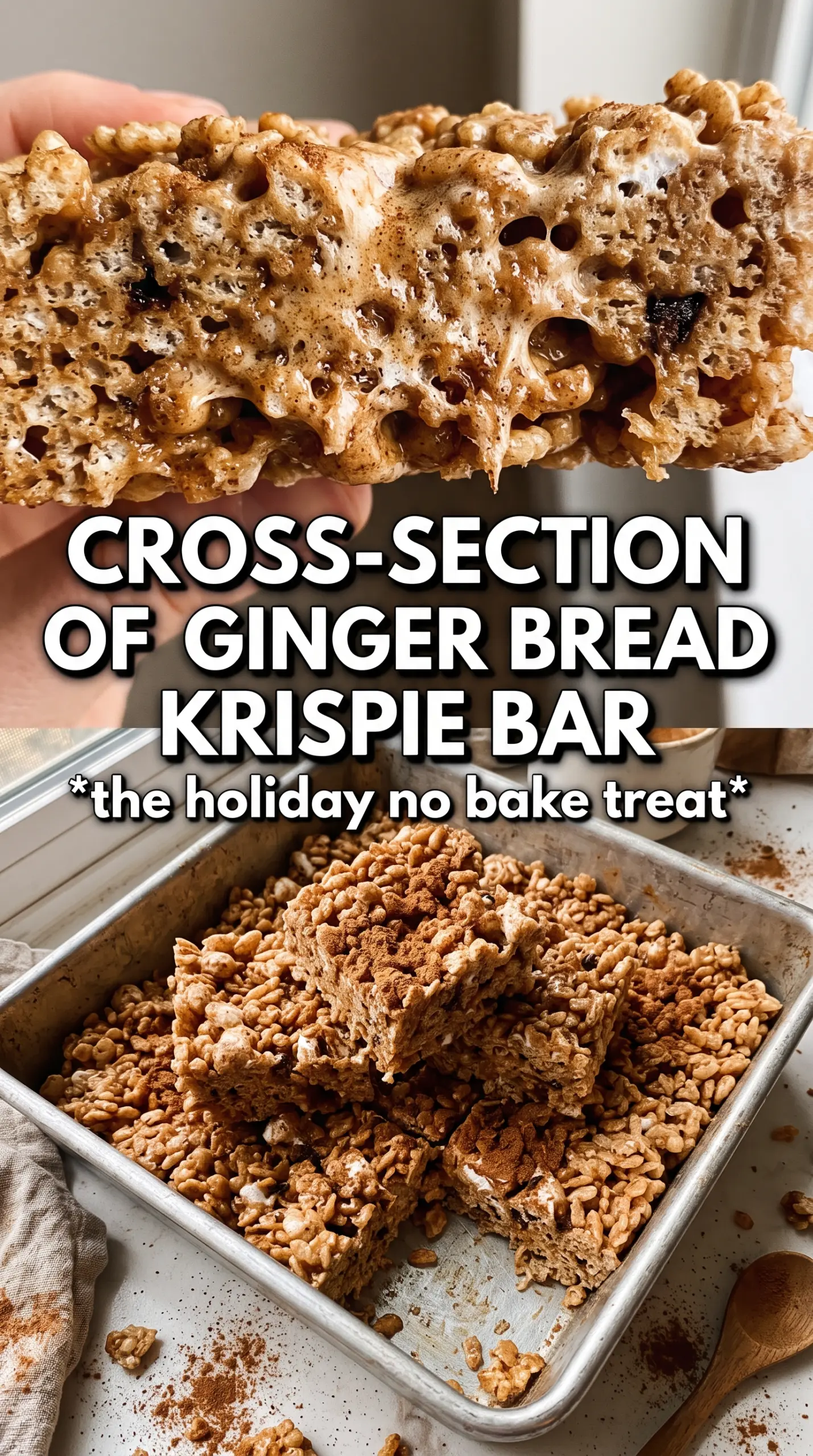 Gingerbread Rice Krispie Treats spiced chewy drizzle