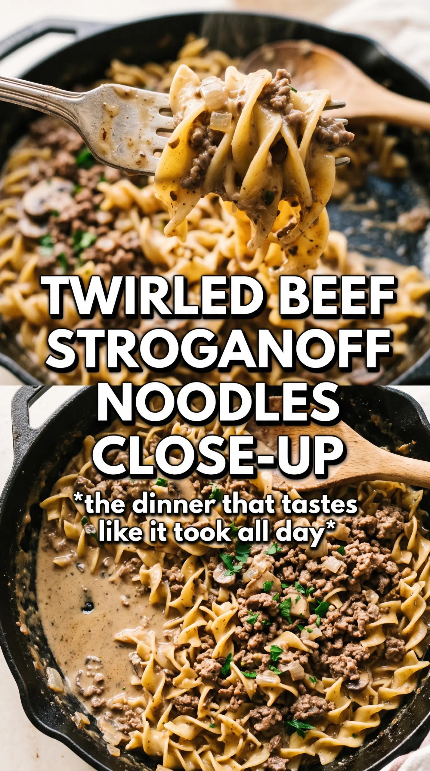 Ground Beef Stroganoff creamy mushroom noodles