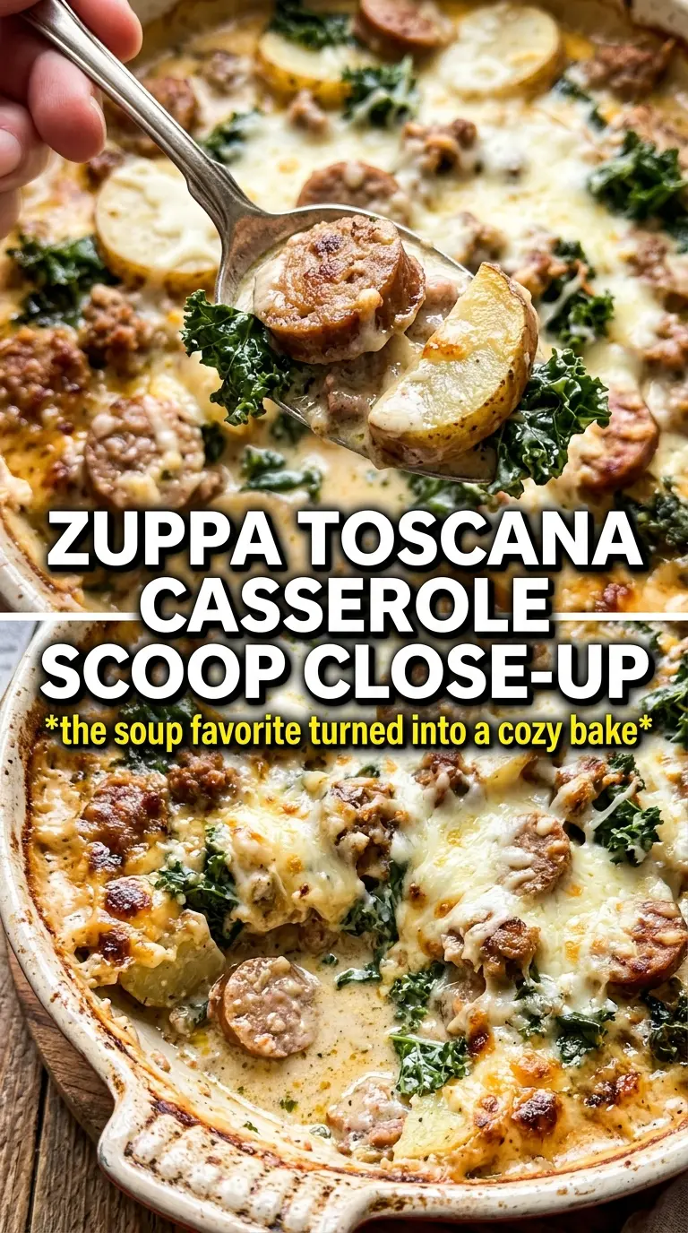 Italian Zuppa Toscana Casserole creamy cheesy