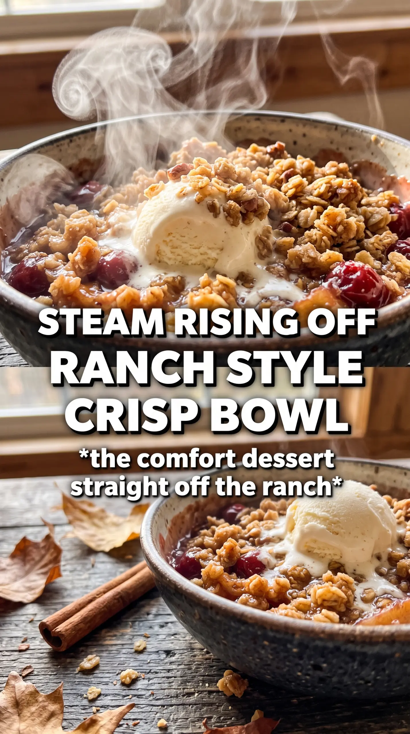 Pioneer Woman apple crisp, rustic crumbly baked dessert
