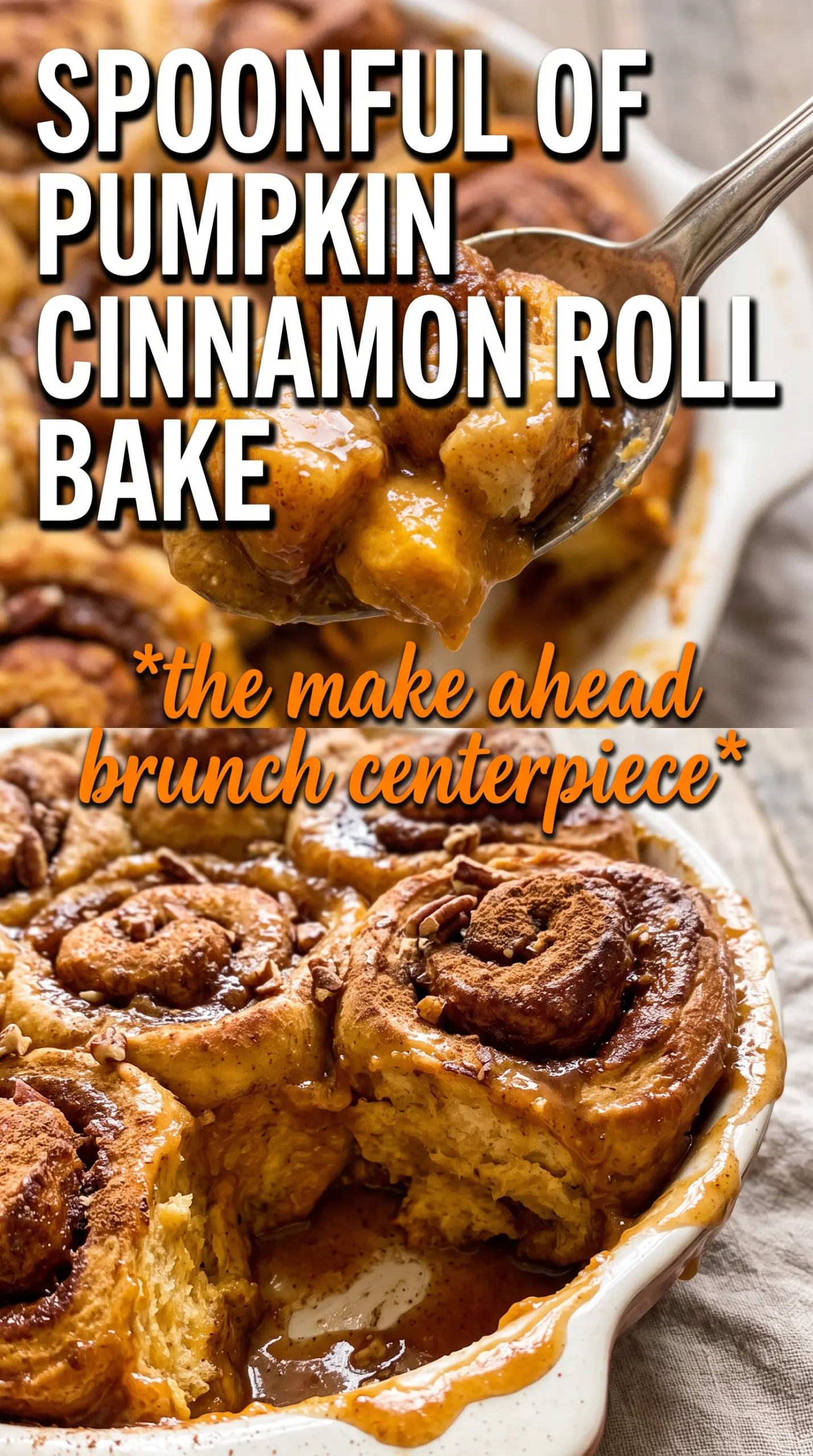 Pumpkin Cinnamon Roll Bake golden pumpkin spice