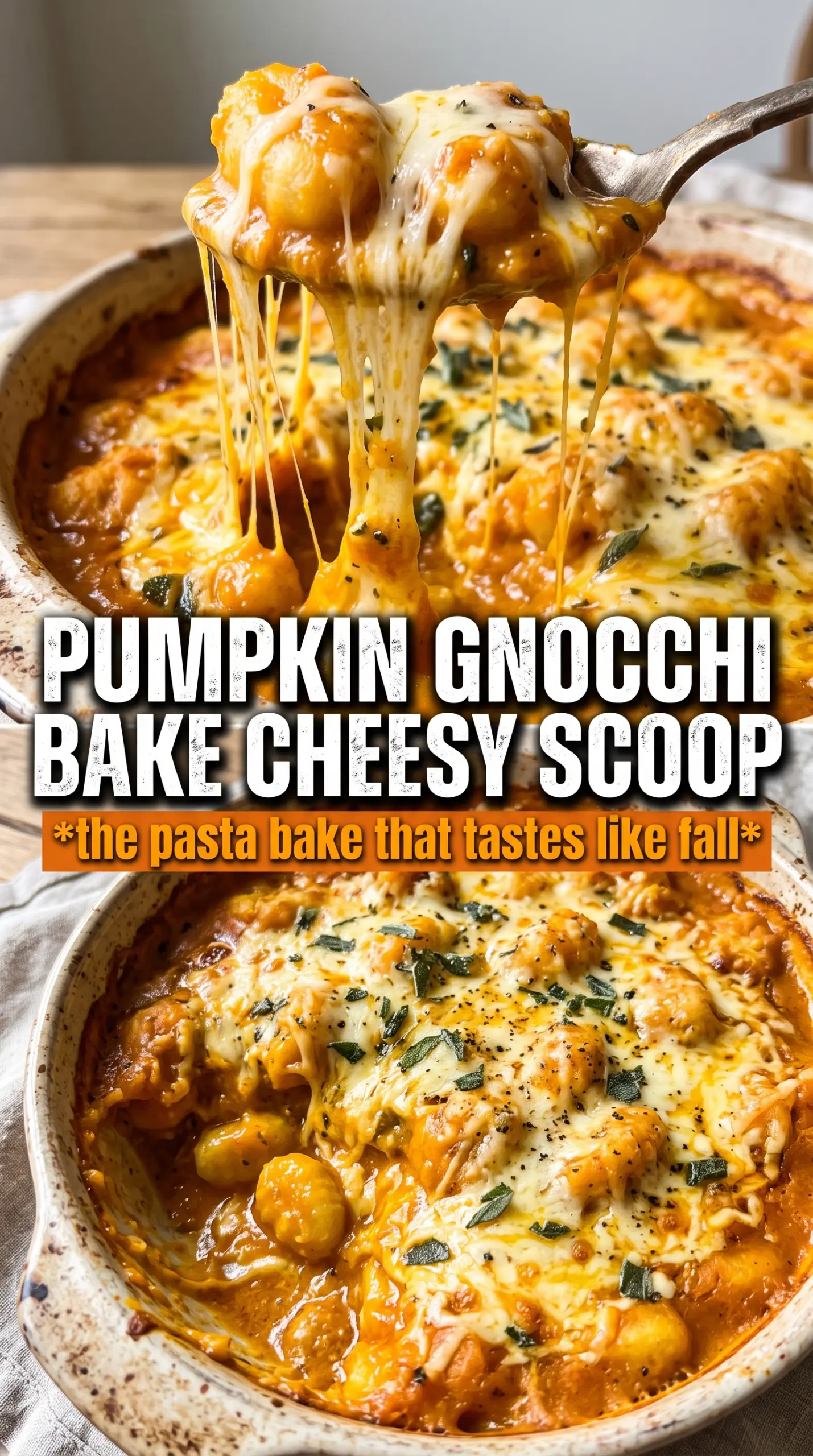 Pumpkin Gnocchi Bake creamy golden cheesy