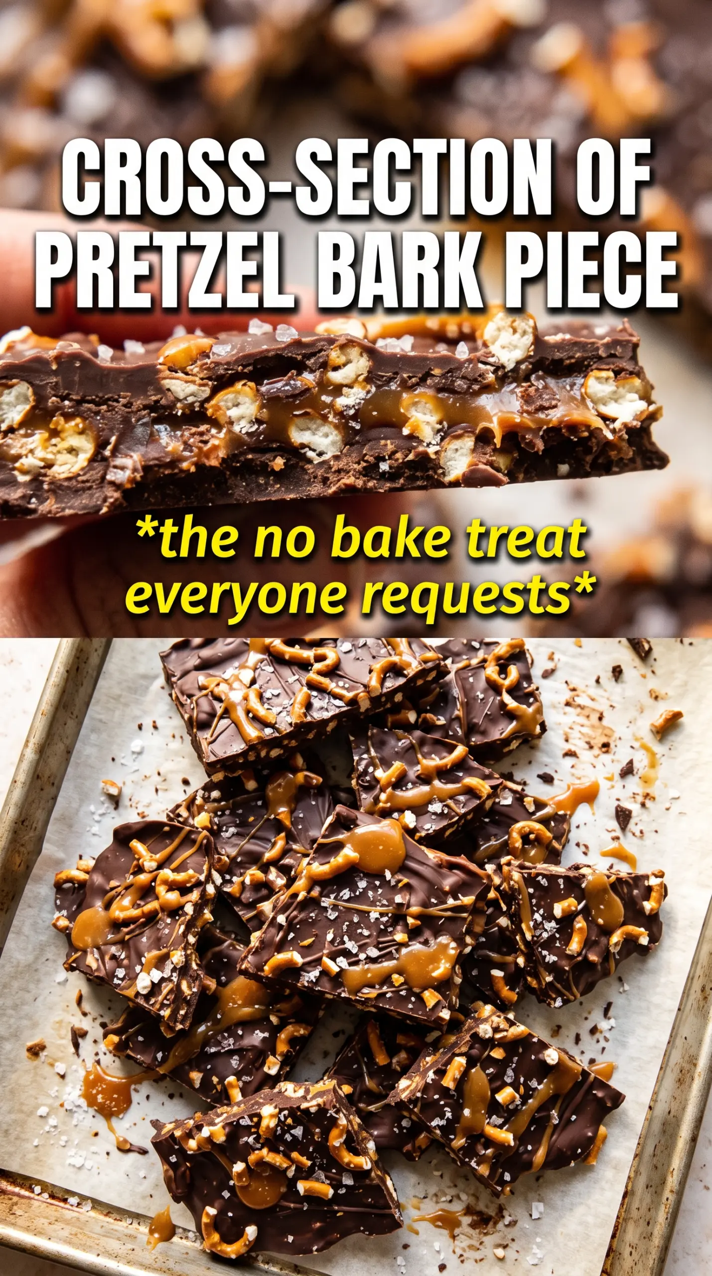 Salted Caramel Pretzel Bark crunchy chocolatey sea salt