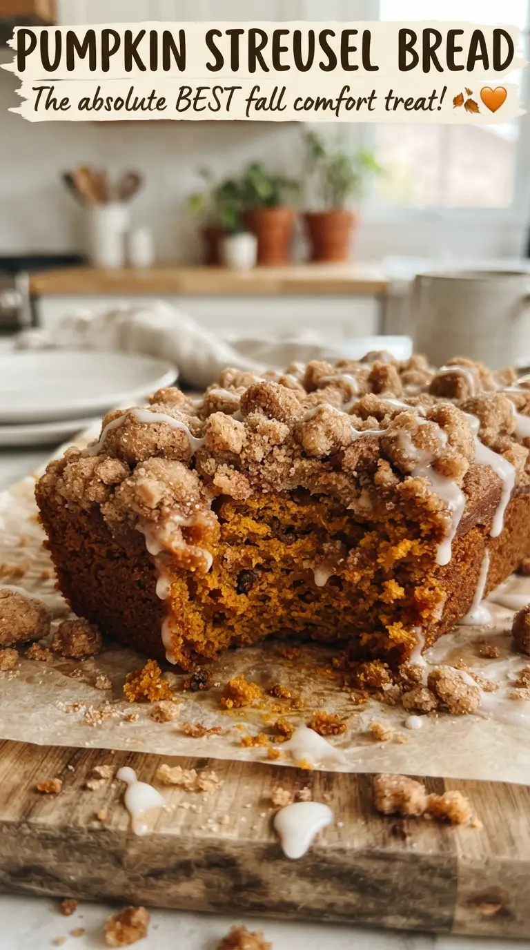 Pumpkin Streusel Bread moist cinnamon crumbly